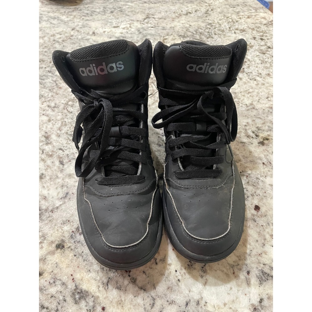 Adidas Hoops 3.0 Mid Triple Black Basketball Sneakers HR0228 Mens 6.5